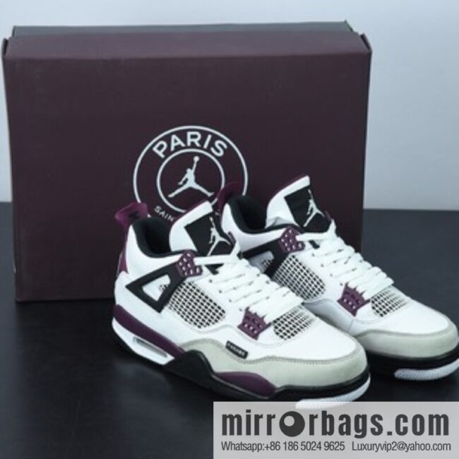 AJ4 Jordan 4th generation basketball shoes/burgundy white Paris, Saint-Germain joint men\'s sneakers item number: CZ5624-100
