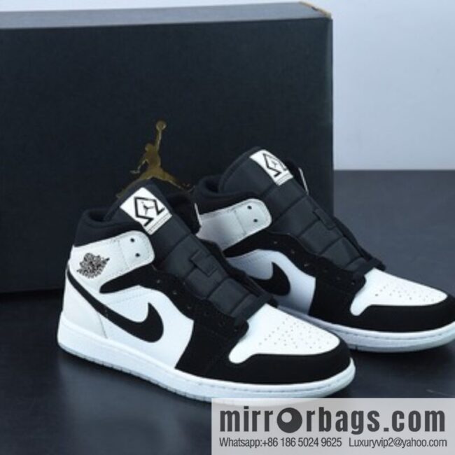 AJ1 Mid \"Diamond Shorts\" AJ1 Joe 1 Pearl White Black Panda High Top sneakers Basketball Shoes DH6933-100