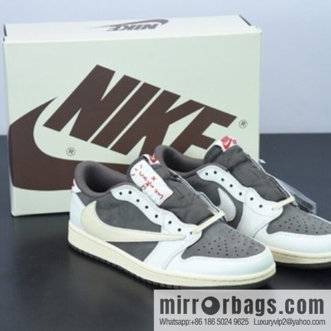 0H2K6 Pure Original Travis Scott x AJ1 Low OG SP TS Joint White Brown Barb Low Top DM7866-162