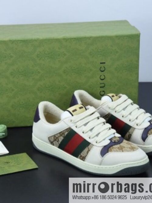 Gucci Gucci small dirty shoes series, pure original green box Distressed Screener sneakers classic prototype Vintage versatile old small dirty board shoes