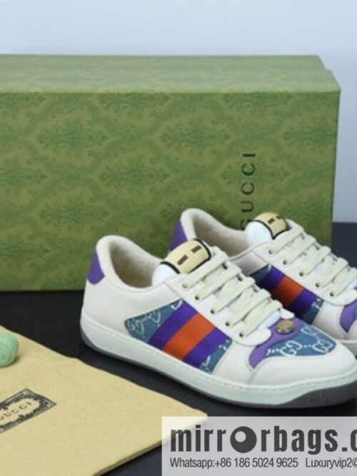 Gucci Gucci small dirty shoes series, pure original green box Distressed Screener sneakers classic prototype Vintage versatile old small dirty board shoes