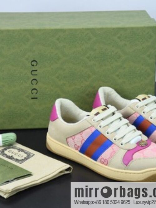 Gucci Gucci small dirty shoes series, pure original green box Distressed Screener sneakers classic prototype Vintage versatile old small dirty board shoes
