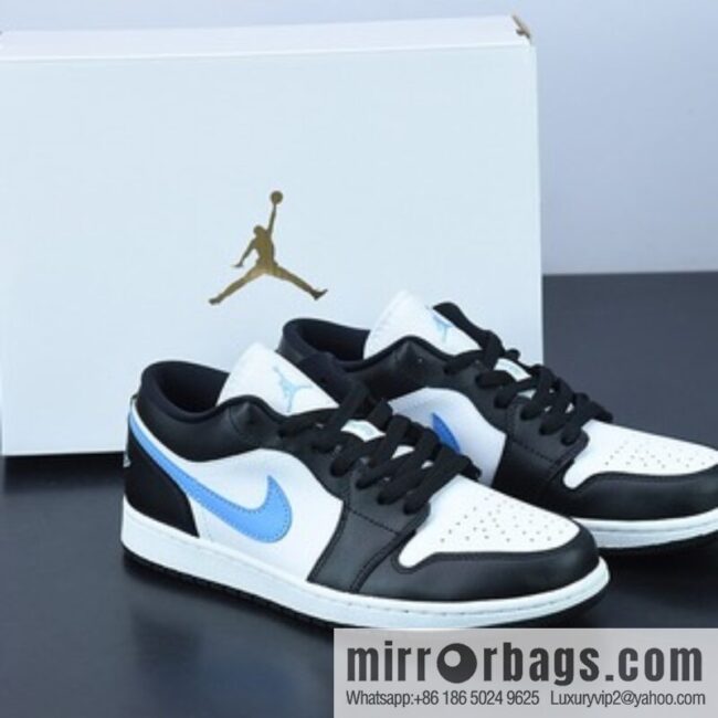 Air Jordan 1 University Blue AJ1low low top black and white blue basketball shoes item number: DC0774-041