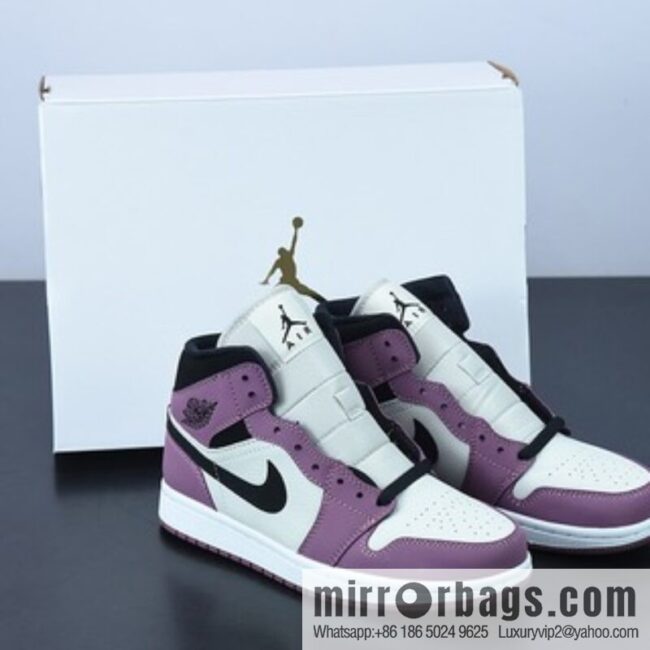 NK Air Jordan 1 Mid AJ1 Joe 1 culture basketball shoes, berry powder, item number: DC7267-500