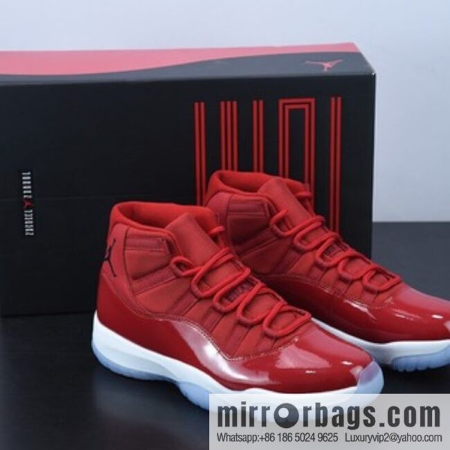 X03L6 pure original version Air Jordan 11 Retro \"Gym Red\" AJ11 high top, university red item number: 378037-623GJ
