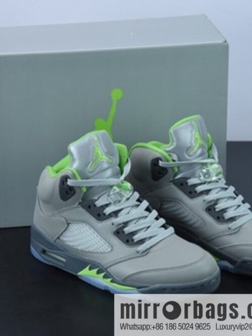 Air Jordan 5 \"Green Bean\" AJ5 Mung Bean reflective gray-green mid-top cultural basketball shoes, item number: DM9014-003