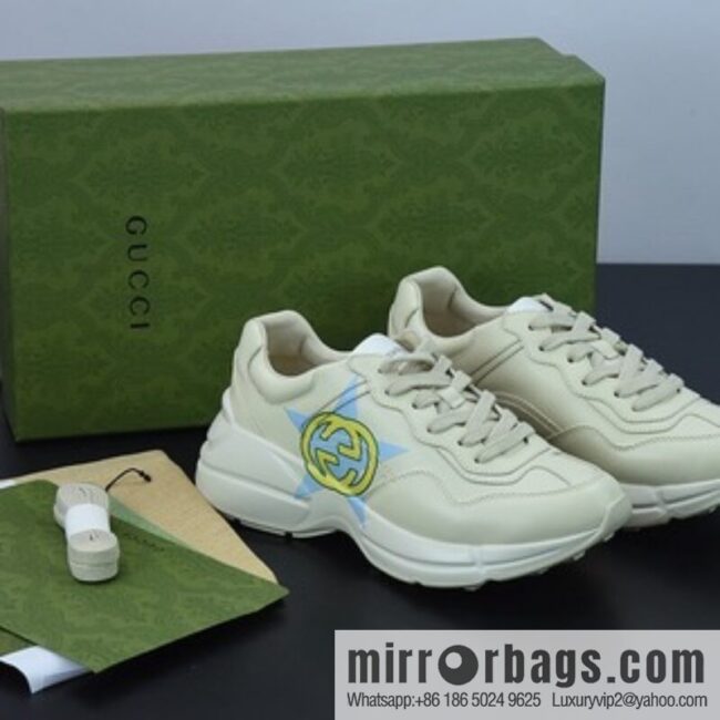 Gucci Rhyton Vintage Trainer Sneaker Gucci Daddy 5D leather (fabric) horned Vintage jogging shoes