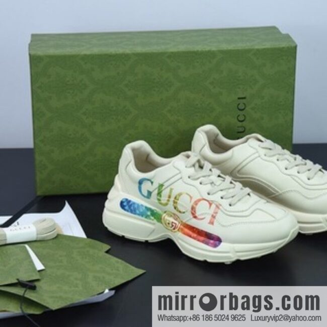 G05H6 Gucci Rhyton Vintage Trainer Sneaker Gucci Daddy Shoes