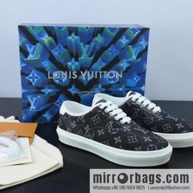 LV/Louis Vuitton G00H7 Donkey Replica Luxury Handbag Series LV Denim Canvas Shoes, Denim Shoes