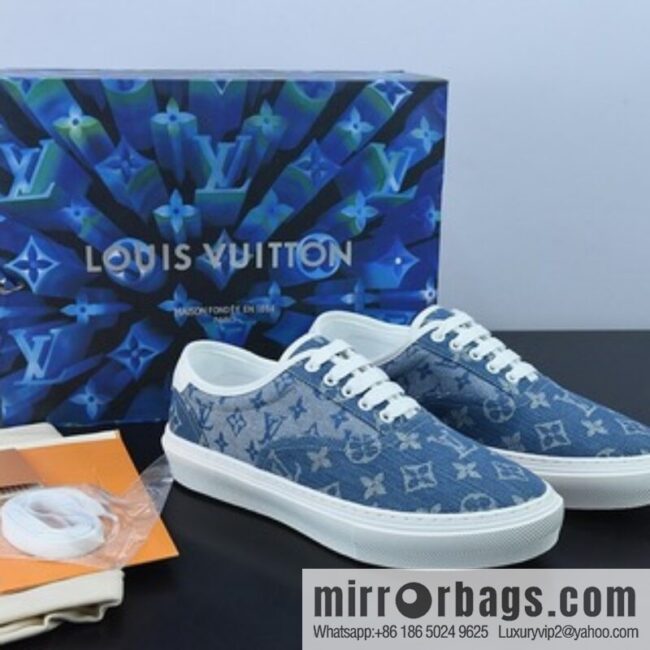 LV/Louis Vuitton G00H7 Donkey Replica Luxury Handbag Series LV Denim Canvas Shoes, Denim Shoes