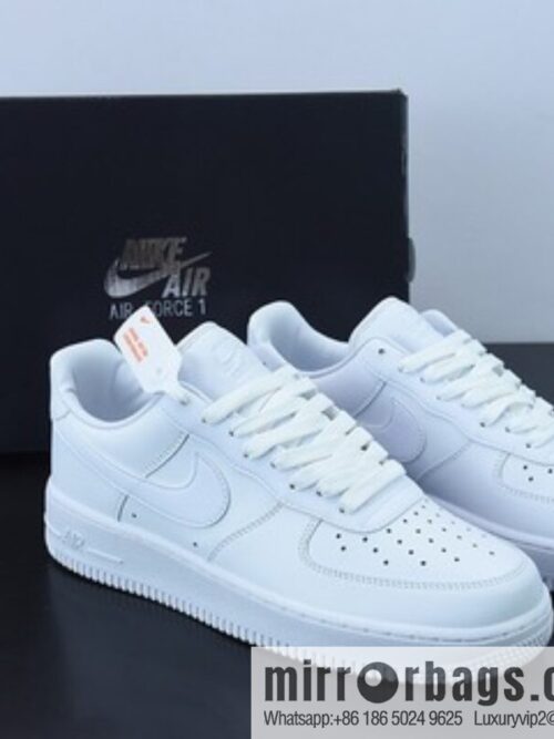 Nk Air Force 1 \'07 Low \"Fresh\" Air Force No. 1 Full Leather Pure White Low Top Casual Board Shoes, Item Number: DM0211-100
