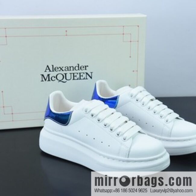 Alexander McQueen Alexander McQueen Sole Leather Sneakers Low Top Fashion Platform Casual Sports White Shoes