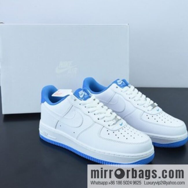 K05L3 Pure Original Nike Air Force 1 \'07 LV8 🥰 White/UNC \"Air Force One Classic White North Carolina Blue\" Jogging Shoes, Item Number: DR9867-101