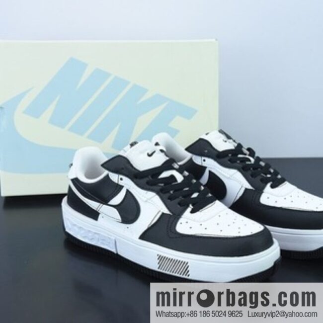 Nike Wmns Air Force 1 Fontanka \"Black/White/Grey\" Air Force One leather (fabric) black and white dark gray \"low-top sneakers item code CW6688-611