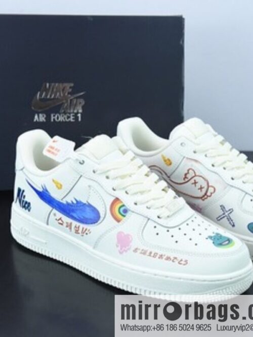 Nike Air Force 1 Low \'07 rainbow graffiti, Air Force One low-top casual board shoe item number: CW2288-333
