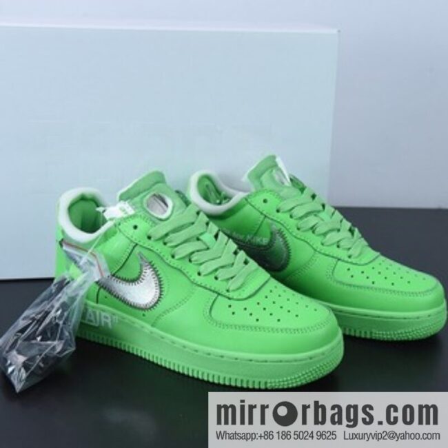 OFF-WHITE X NK Air Force 1 \"Green\" OW Joint Air Force One Low Top, Green Museum, Item Number: DX1419-300