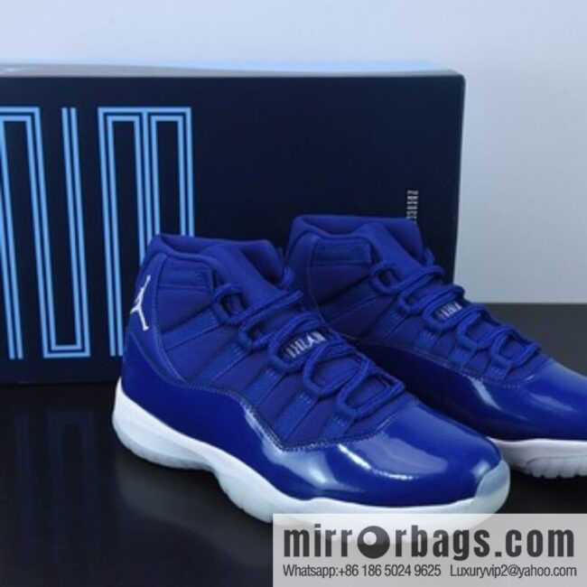 Jordan 11 Retro \"Midnight Navy White\" Jordan 11 generation midnight blue, white and blue high-top basketball shoes, item number: AT7802-115