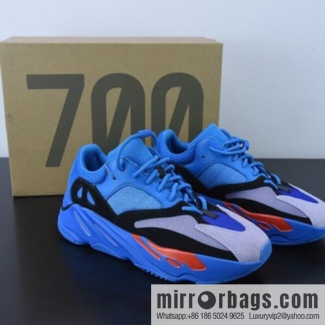 Ad Yeezy Boost 700 \"Hi-Res Blue\" HP6674 Kanye Coconut 700 Black Blue Purple color scheme Running shoes Item number: HQ6980