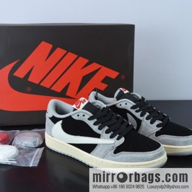 O07M3 DT Pure Original Travis Scott x Fragment x Air Jordan 1 Low Qiao One Backhook Low Help Part Number: DM7866-001