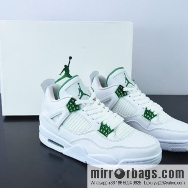 Air Jordan 4 Retro \"Green Metallic\" AJ4 Joe 4 White Green, Men\'s Culture Basketball Shoes, Item Number: CT8527-113