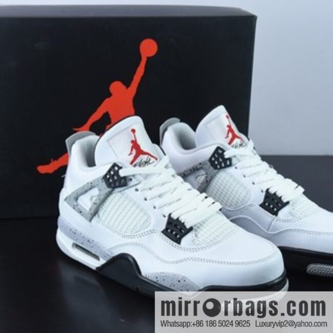 Air Jordan 4 Retro \"White Cement\" AJ4 white cement men\'s sneakers SKU: 840606-192