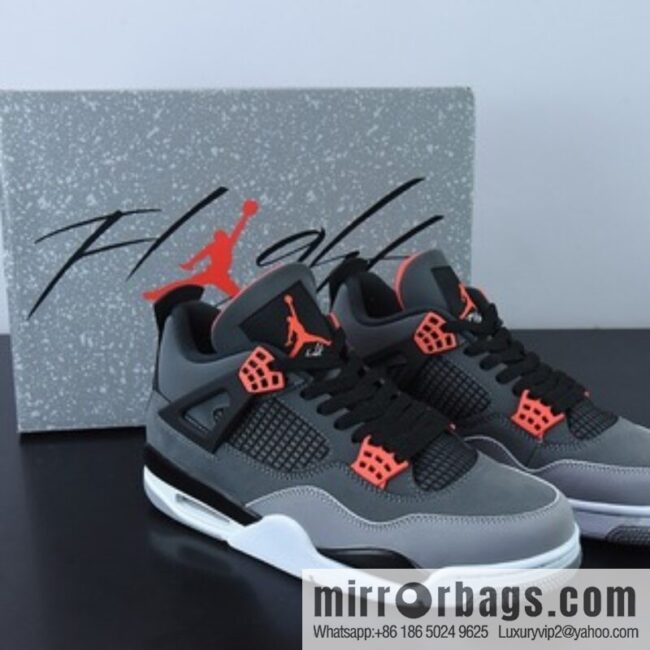 Air Jordan 4 Infrared AJ4 black gray red infrared basketball shoes, item number: DH6927-061