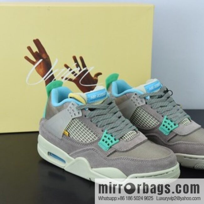 D0F1S5 pure original Union x Air Jordan 4 \"Guava Ice\" south coast, pink and blue AJ4 Jordan 4th generation UN joint sneakers item number: DC9533-800