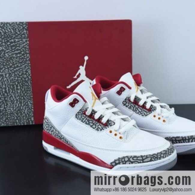 L00H6 Pure Original Air Jordan 3 Retro \"Cardinal Red\" Baijiu Red, Cardinal Men\'s sneakers CT8532-126