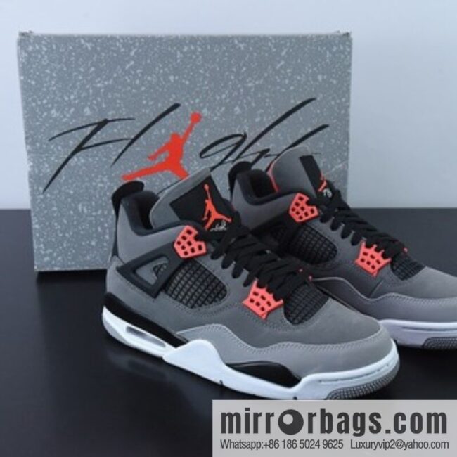 Air Jordan 4 Infrared AJ4 black gray red infrared basketball shoes, item number: DH6927-061