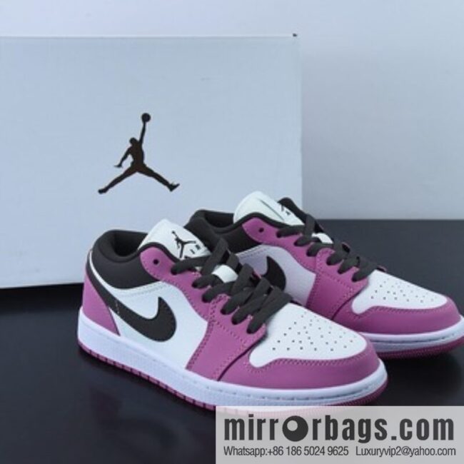 NK Air Jordan 1 Low AJ1 Joe 1 white pink black hook, low-top casual board shoes, item number: DC1767-160
