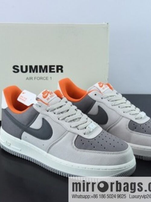 o_1gag9gkib1l6v1spu1cvahgr1smf3q-800x800aowrk4rdex069835_20250719025000.jpg NK Air Force 1 \'07 Low QS \"Grey/Dark Grey/Orange\" Air Force One Classic Low Top Versatile Casual Sports Shoes DG2296-016