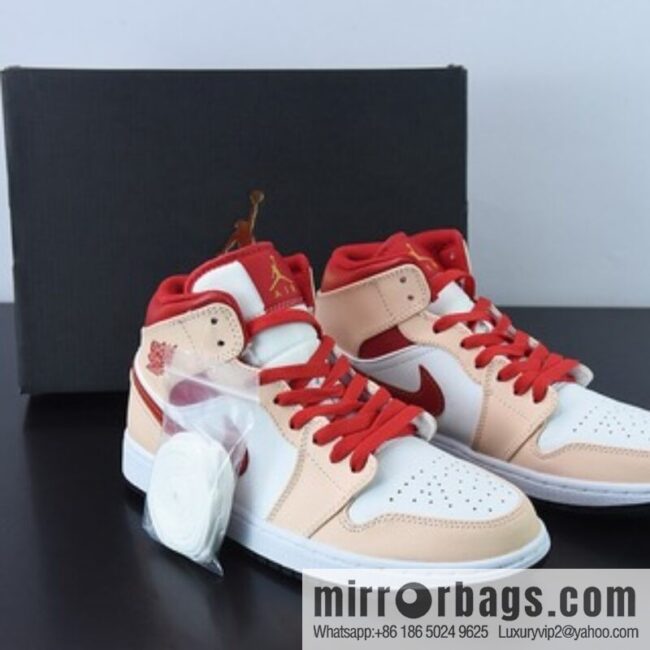 J09L3 inspected version AJ1 MID Zhongbang, yellow and white Unisex basketball shoes of the same style, item number 554725-201.