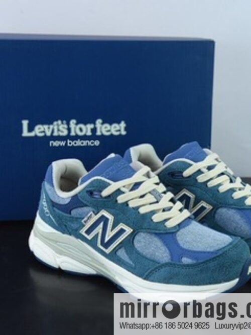 o_1gaqhl3sc1sd3ctu19suco31iee8k-800x800j2un1qsdxwo69516_20250719024708.jpg NB New Balance Made in USA M990V3 Third Generation Series Low Top American Pedigree Classic Vintage Leisure Sports Levi\'s Blue Denim M990LI3