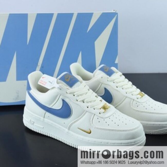Air Force 1 \'07 Low white blue gold canvas Air Force One low top sneakers Item number: MN5696 209