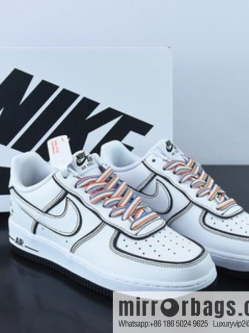 o_1gat5be17fe2h1h3q14s7d4usc-1-800x800io0qv4k4zki67988_20250719022505.jpg Nike Air Force 1 AF1 Air Force One/Low Top, White and Black, Rainbow Shoelace 3M Reflective Edition Item Number: GU6936-599