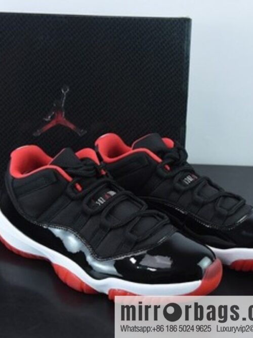 Air Jordan 11 Retro Low AJ11 Black and Red Men\'s Sneakers Part Number: 528895-012