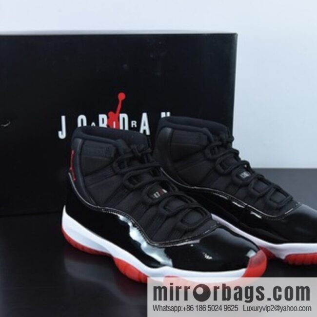 Air Jordan 11 Bred high-top men\'s basketball shoes, black and red, item number: 378037 061