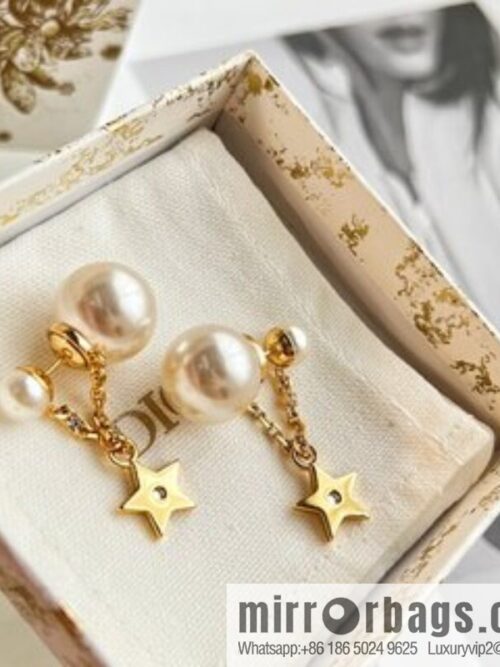 New ☑️ Dior star pentagram size pearl stud earrings