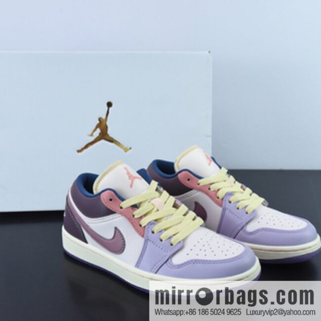 Air Jordan 1 Low \"Easter\" Joe 1 Jordan 1st Generation Low Top Pink Purple Ladies Casual Board Shoes, Easter Eggs, Item Number: DZ2768-651