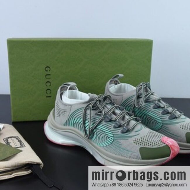 H05G5 purchasing version Gucci /GUCCI Gucci dad shoes, gray-green pink, item number: 699219USM108973