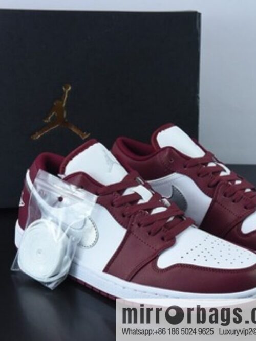 o_1gbf1nq9h10h6rc822lkuv1kg4ho-800x800tjbtz2bi15p67306_20250719021835.jpg Air Jordan 1 Low \"Bordeaux\" Baijiu red and silver hook low-top casual board shoes, item number: 553558 615