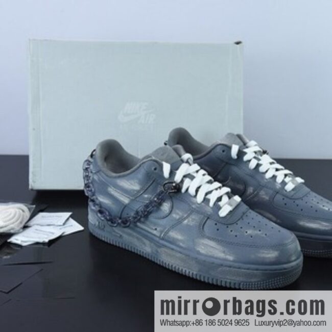Nike Air Force 1 Low Dip, Alcohol Scratch \"Gray Black\" Unisex same casual board shoes, item number: CW2288-111
