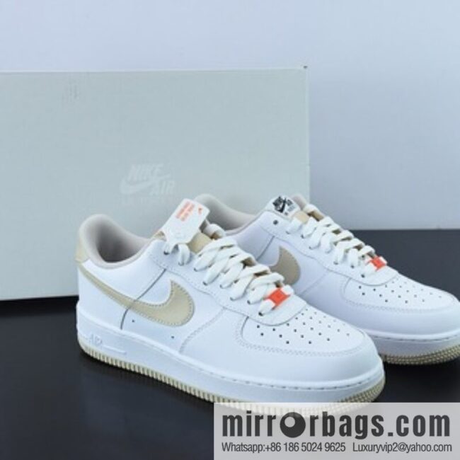 NK Air Force 1 Low Air Force One low-top versatile recreational sports shoes, white khaki, item number: DZ2771-121