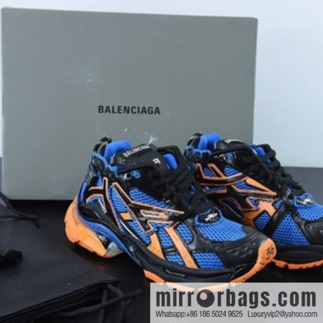 Runner /Balenciaga Balenciaga Runner sneakers black and blue orange, item number: 677402W2RB11120