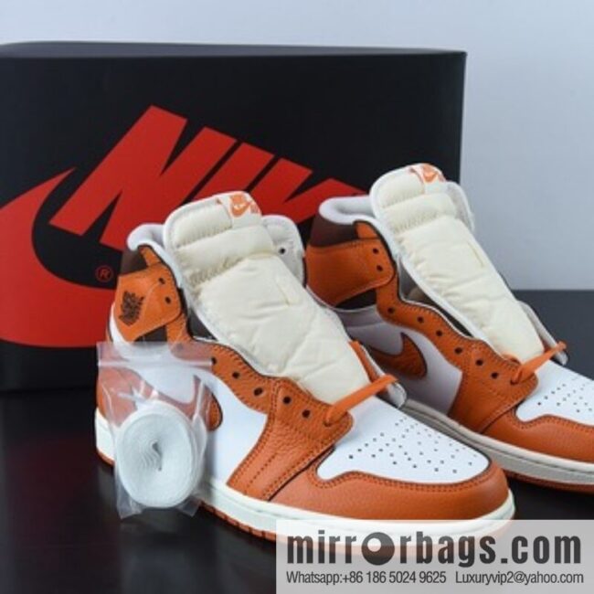 Air Jordan 1 Retro \"Starfish\" high-top Hermès orange, small buckle broken men\'s high-top basketball shoes, official item number: DO9369 101
