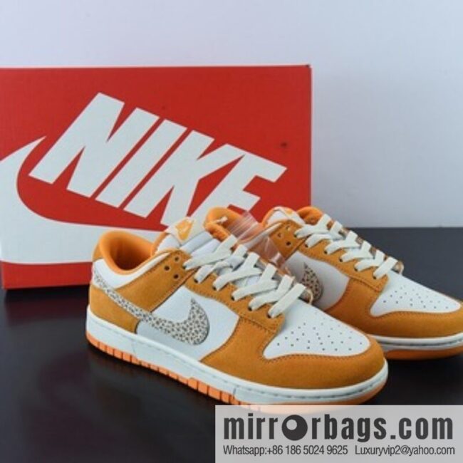 Nike SB Dunk Low \"Leopard print hook\" white orange, sports and leisure low-top board shoes, item number: DR0158-800