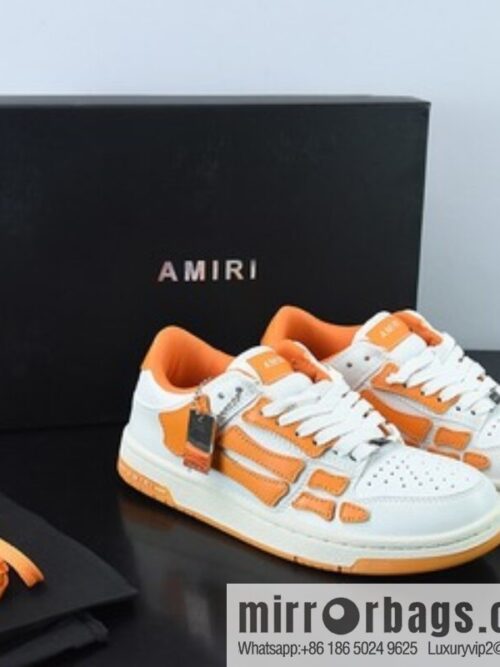 AMIRI Skeleton Low-Skel top Sneakers bone series Low top leather (fabric) white orange foot bones \"202886M232-147