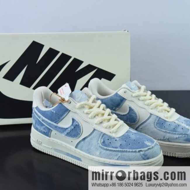 NK Air Force 1 Low Air Force One low-top versatile leisure sports shoes, washed denim holes, item number: CW1888-611