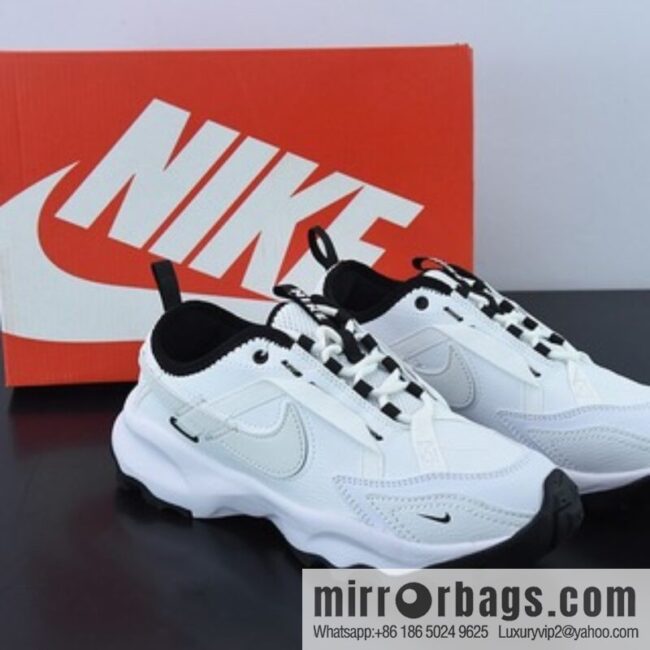Nike TC 7900 🥰 White/Black \"Vintage Daddy Versatile Casual Jogging Shoes\" leather (fabric) white and black \"DR7851-100