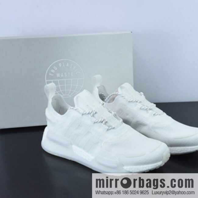 Adidas Adidas NMD_V3 Boost \"OG White\" Flying Weaving Low Top Popcorn Cushioning Versatile Casual Sports Running Shoes \"Pure White\" GX3374